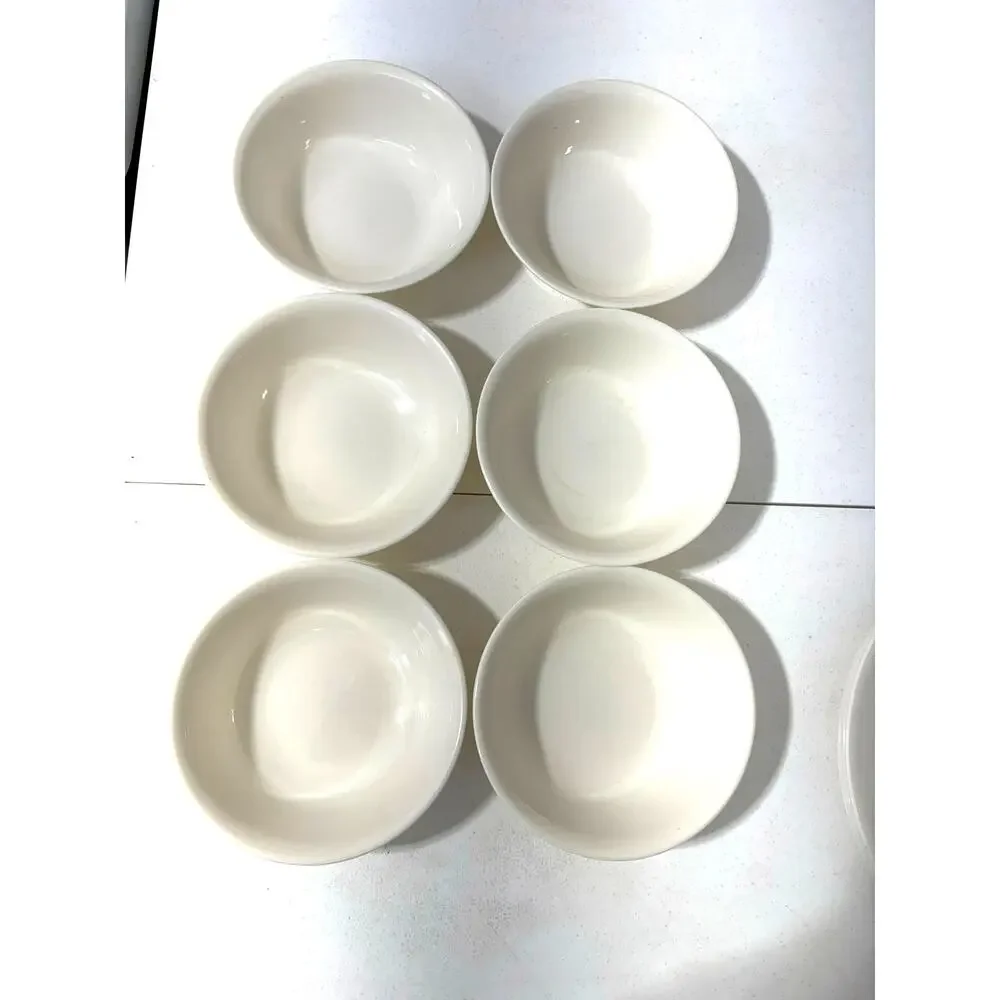 Set of 6 vintage Corelle plain ivory (antique white) cereal bowls